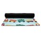 Trains Yoga Mat Rolled up Black Rubber Backing