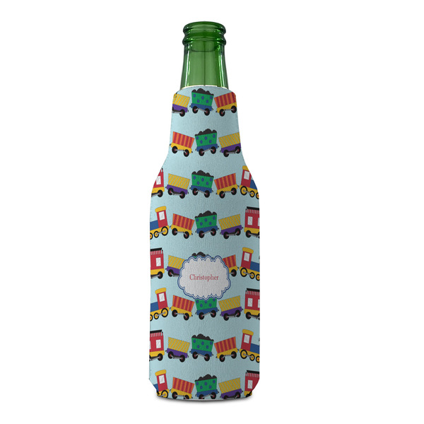 Trains Zipper Bottle Cooler - FRONT (bottle)
