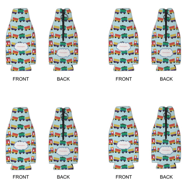 Trains Zipper Bottle Cooler - Set of 4 - APPROVAL