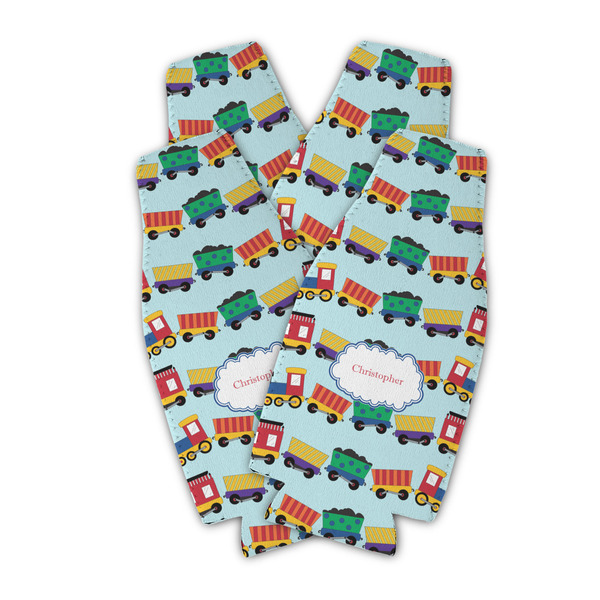 Trains Zipper Bottle Cooler - Set of 4 - PARENT MAIN (flat)