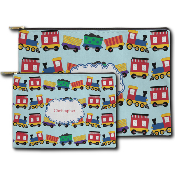 Trains Zippered Pouches - Size Comparison