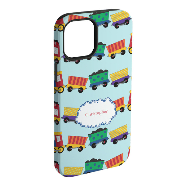 Custom Trains iPhone Case - Rubber Lined - iPhone 15 Pro Max (Personalized)