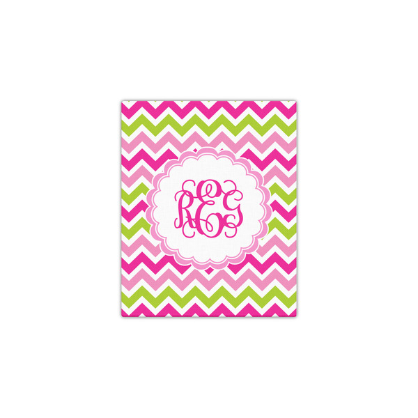 Pink & Green Chevron 11x14 - Canvas Print - Front View