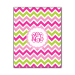Pink & Green Chevron Wood Print - 11x14 (Personalized)