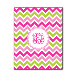 Pink & Green Chevron Wood Print - 11x14 (Personalized)