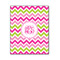 Pink & Green Chevron Wood Print - 11x14 (Personalized)