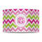 Pink & Green Chevron 12" Drum Lampshade - FRONT (Poly Film)