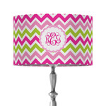 Pink & Green Chevron 12" Drum Lamp Shade - Fabric (Personalized)