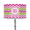 Pink & Green Chevron 12" Drum Lamp Shade - Poly-film (Personalized)
