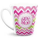 Pink & Green Chevron 12 Oz Latte Mug (Personalized)