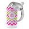 Pink & Green Chevron 12 oz Stainless Steel Sippy Cups - Top Off