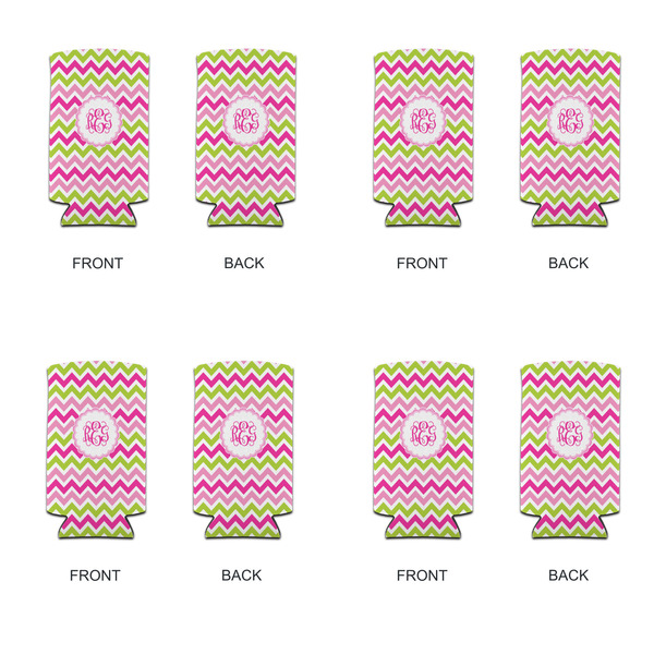 Pink & Green Chevron 12oz Tall Can Sleeve - Set of 4 - APPROVAL