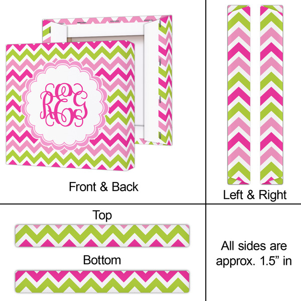 Pink & Green Chevron 12x12 - Canvas Print - Approval