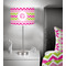 Pink & Green Chevron 13 inch drum lamp shade - in room