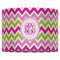Pink & Green Chevron 16" Drum Lampshade - FRONT (Fabric)