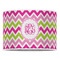 Pink & Green Chevron 16" Drum Lampshade - FRONT (Poly Film)