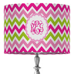 Pink & Green Chevron 16" Drum Lamp Shade - Fabric (Personalized)