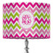 Pink & Green Chevron 16" Drum Lampshade - ON STAND (Fabric)