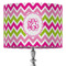 Pink & Green Chevron 16" Drum Lamp Shade - Fabric (Personalized)