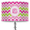 Pink & Green Chevron 16" Drum Lampshade - ON STAND (Poly Film)