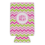 Pink & Green Chevron Can Cooler (Personalized)
