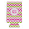 Pink & Green Chevron 16oz Can Sleeve - FRONT (flat)