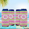 Pink & Green Chevron 16oz Can Sleeve - Set of 4 - LIFESTYLE