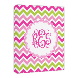 Pink & Green Chevron Canvas Print - 16x20 (Personalized)