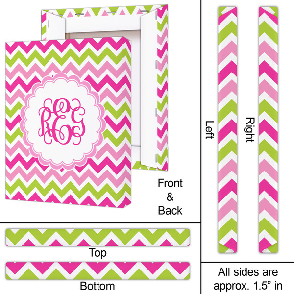 Pink & Green Chevron 16x20 - Canvas Print - Approval