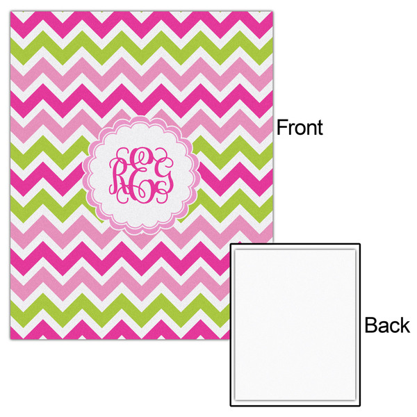 Pink & Green Chevron 16x20 - Matte Poster - Front & Back