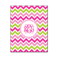 Pink & Green Chevron Wood Print - 16x20 (Personalized)
