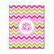 Pink & Green Chevron Wood Print - 16x20 (Personalized)