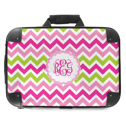 Pink & Green Chevron Hard Shell Briefcase - 18" (Personalized)