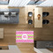 Pink & Green Chevron 2'x3' Indoor Area Rugs - IN CONTEXT
