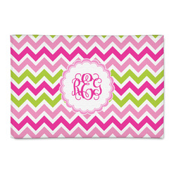 Pink & Green Chevron 2' x 3' Patio Rug (Personalized)