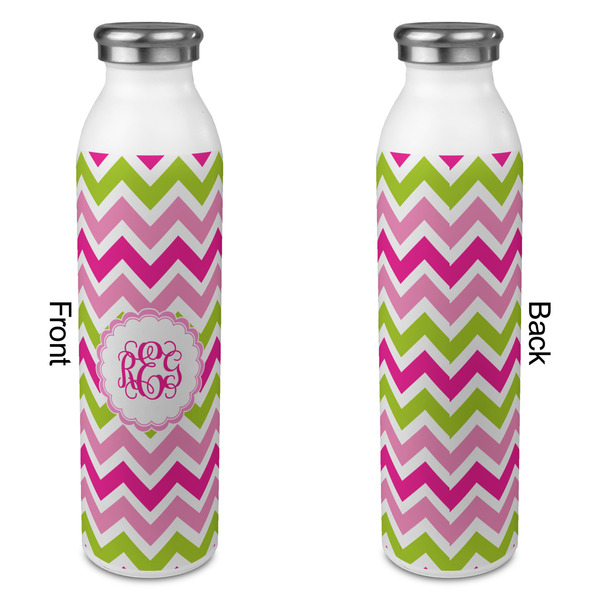 Pink & Green Chevron 20oz Water Bottles - Full Print - Approval