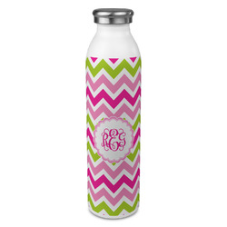 Pink & Green Chevron 20oz Stainless Steel Water Bottle - Full Print (Personalized)