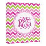 Pink & Green Chevron Canvas Print - 20x24 (Personalized)