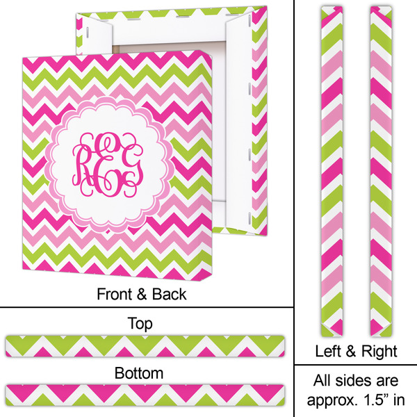 Pink & Green Chevron 20x24 - Canvas Print - Approval