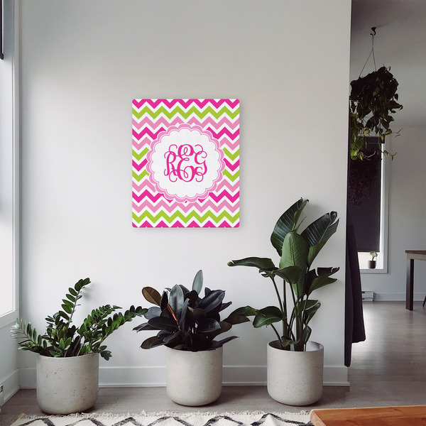 Pink & Green Chevron 20x24 - Canvas Print - In Context