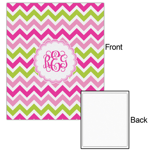 Pink & Green Chevron 20x24 - Matte Poster - Front & Back