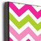 Pink & Green Chevron 20x24 Wood Print - Closeup