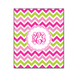 Pink & Green Chevron Wood Print - 20x24 (Personalized)