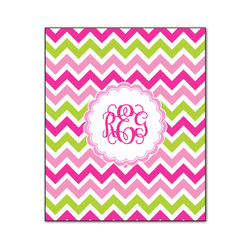 Pink & Green Chevron Wood Print - 20x24 (Personalized)