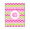 Pink & Green Chevron Wood Print - 20x24 (Personalized)