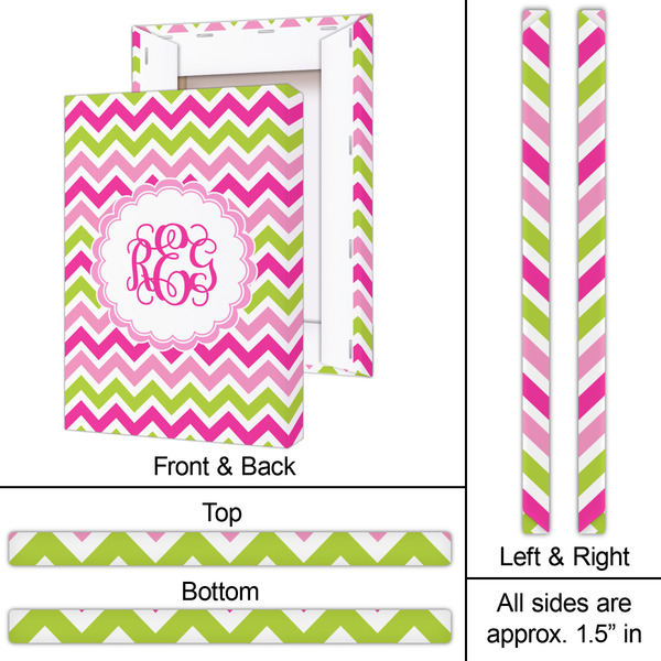 Pink & Green Chevron 20x30 - Canvas Print - Approval