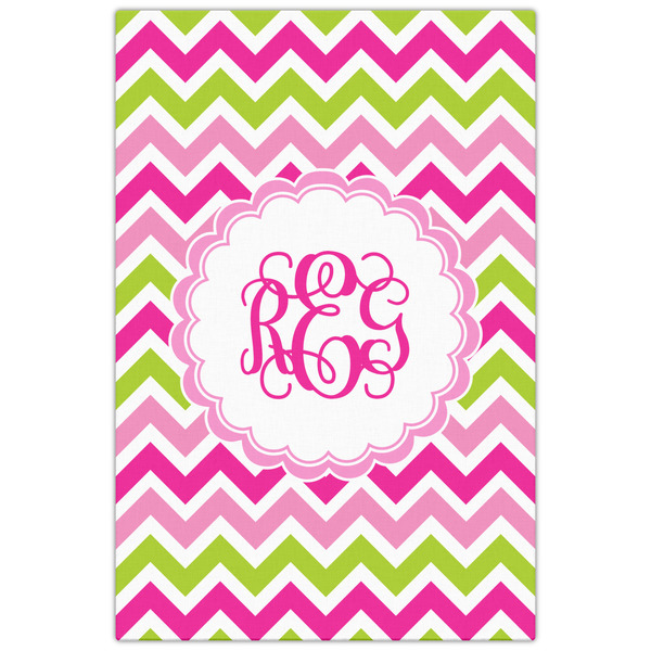 Pink & Green Chevron 20x30 - Canvas Print - Front View