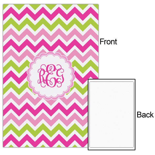 Pink & Green Chevron 20x30 - Matte Poster - Front & Back