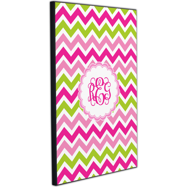Pink & Green Chevron 20x30 Wood Print - Angle View