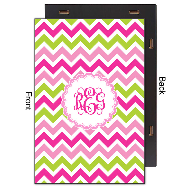 Pink & Green Chevron 20x30 Wood Print - Front & Back View